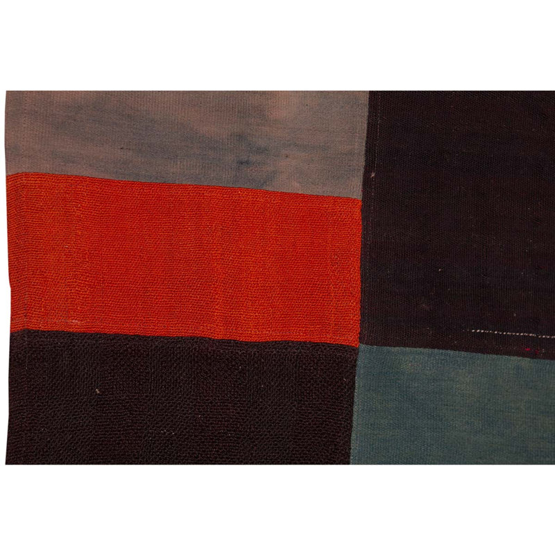 Tapis rouge / noir noué à la main de haute qualité