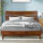 Acacia Aurora Premium Solid Wood Platform Bed Frame and High Headboard, King Bed Frame with Headboard Included, Mid Century Modern Bed Frame-82628790-82628791