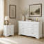 Ensemble de meubles de chambre à coucher transitionnels 2 pièces, commode 6 tiroirs + table de chevet 2 tiroirs, armoire de rangement en bois massif-110345719