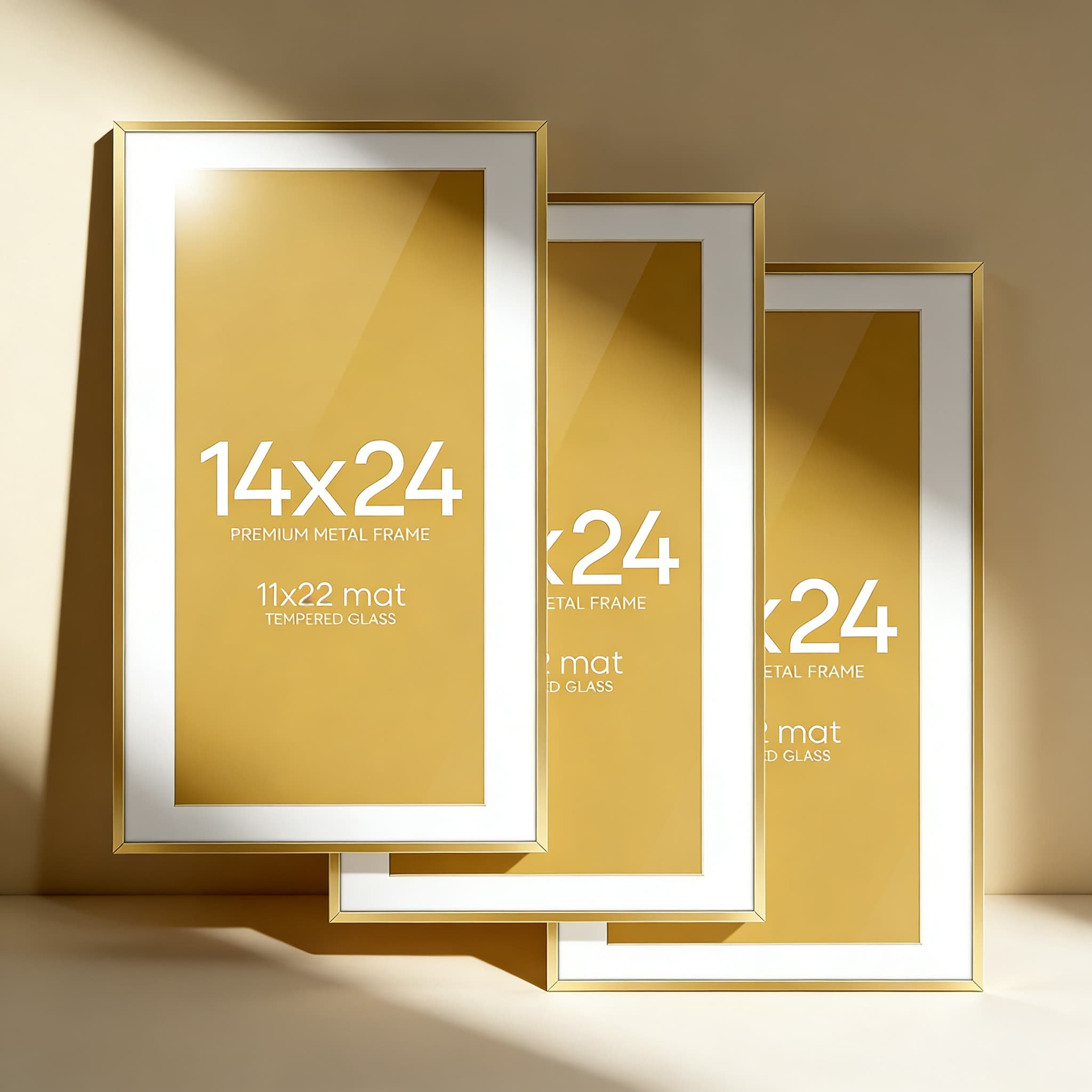 Latitude Run® 14X24 Picture Frame Set Of 3 With Mat And Tempered Glass ...