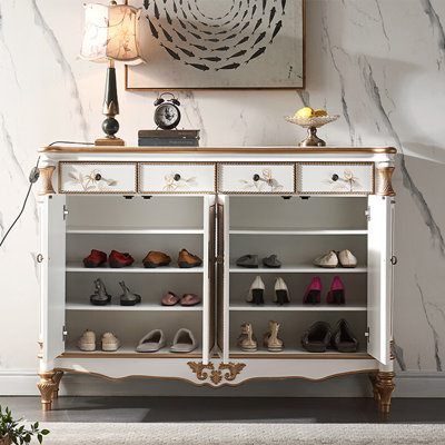American style light luxury painted shoe cabinet