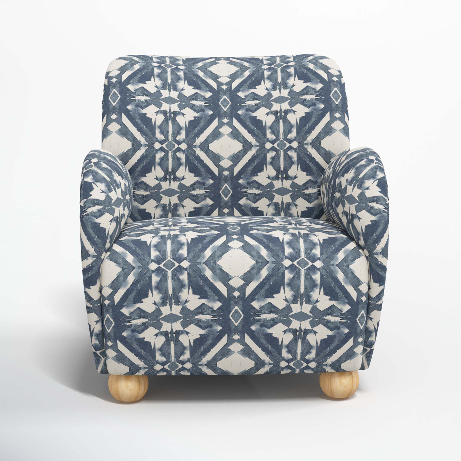 Cowen Cotton Armchair, Asha Blue Ikat