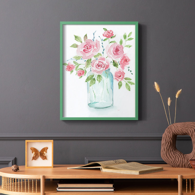 Adorable II, reproduction encadrée - bois massif, Vert, H 10 po x l 8 po