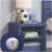 Cargo Blue Surface Bedside Table with USB