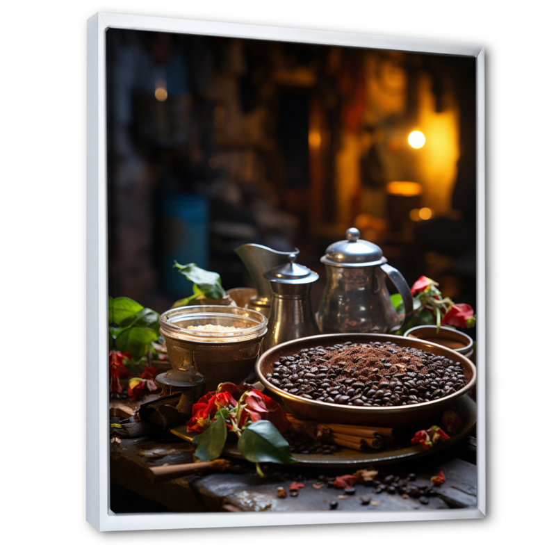 «Cohron Cuban Coffee culture I», reproduction sur toile, H 32 po x l 16 po x P 1 po, Cadre flottant blanc