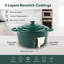 Cocotte en fonte émaillée antiadhésive de 6 pintes avec couvercle et deux poignées pour la cuisson, le rôtissage, la cuisson et la cuisson - vert-123151818