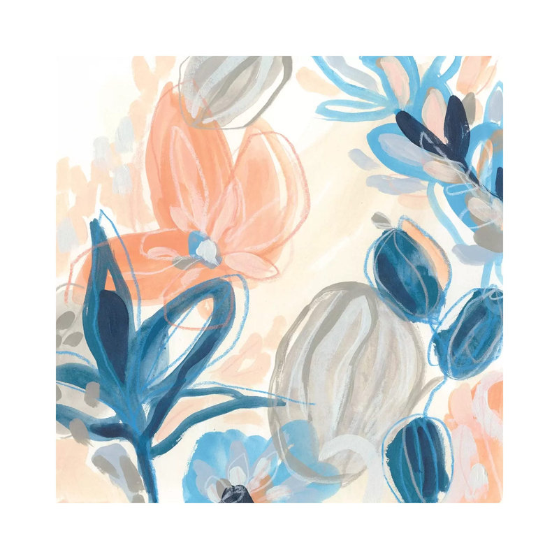Terra Cotta Blooms I by June Erica Vess - Wrapped Canvas Gallery-Wrapped Canvas Giclée, 30.48cm H x 30.48cm W