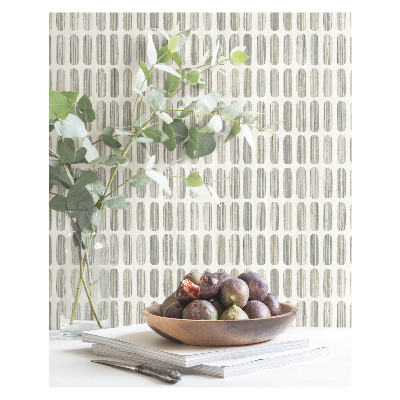 Bonn Abstract Wallpaper, Gray/Taupe