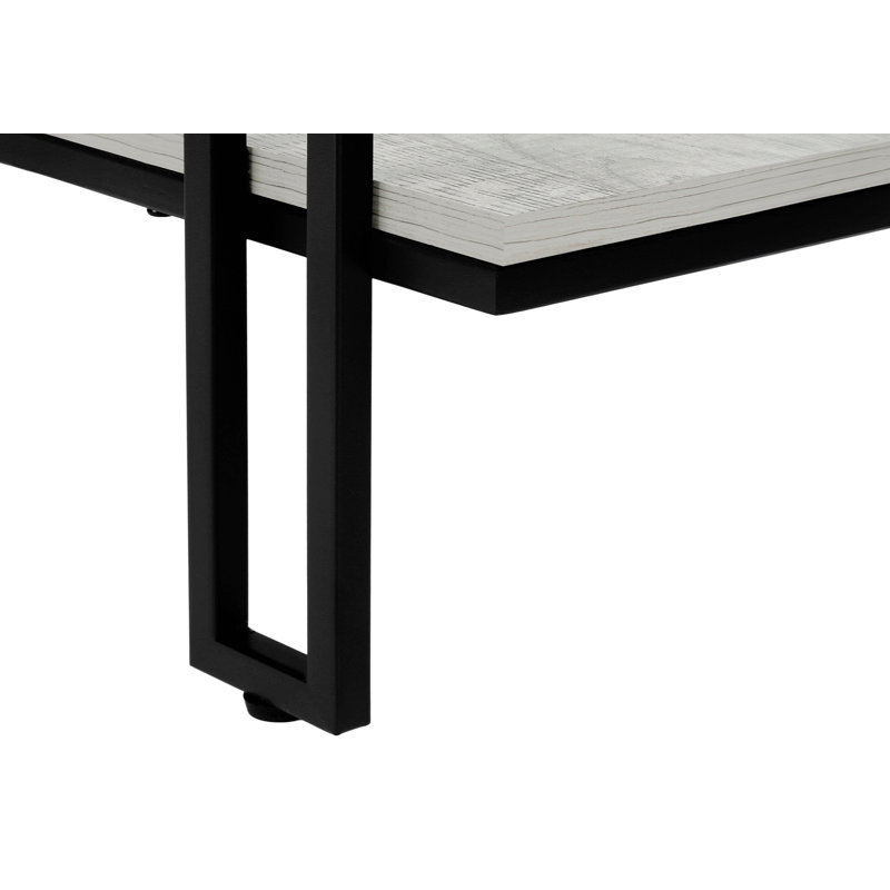 Table d'appoint rectangulaire, console avec tablette inférieure, Gris