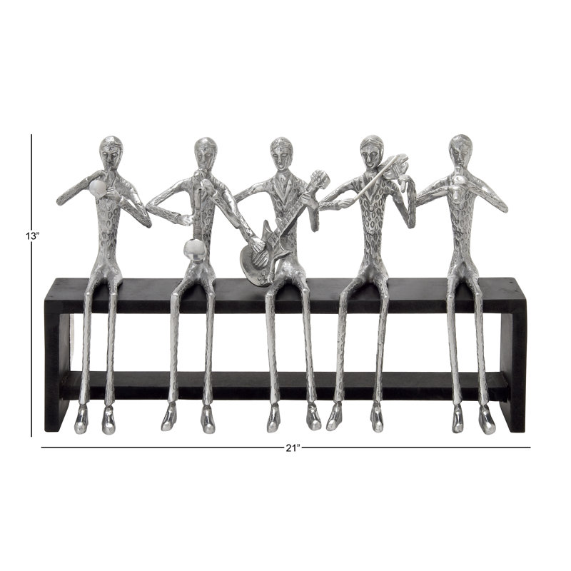 Statue de bande musicale en bois aluminium