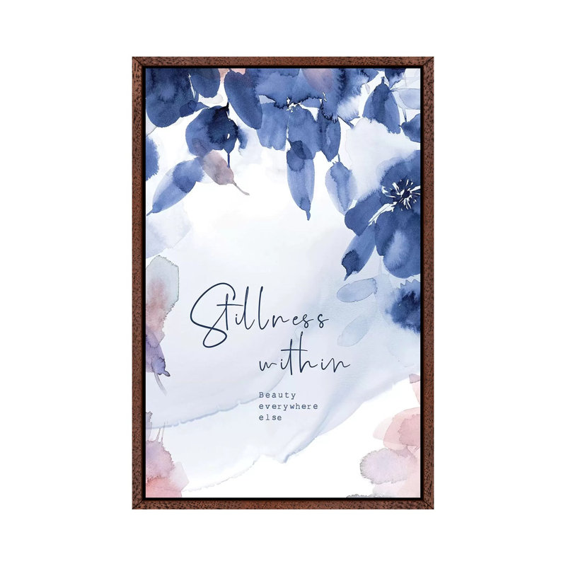 Stillness Within by Stephanie Ryan - Print on Canvas, 66.04cm H x 45.72cm W x 3.81cm D, Classic Brown Wood Floater Framed