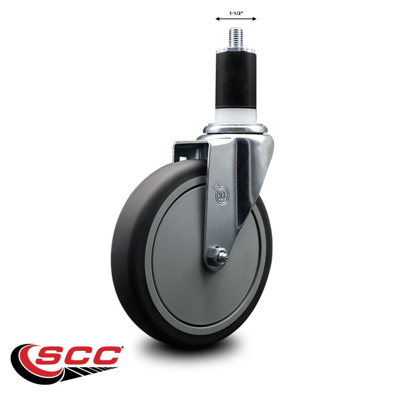 Roue extensible en caoutchouc thermoplastique pivotant de 1-1 / 2 po SCC