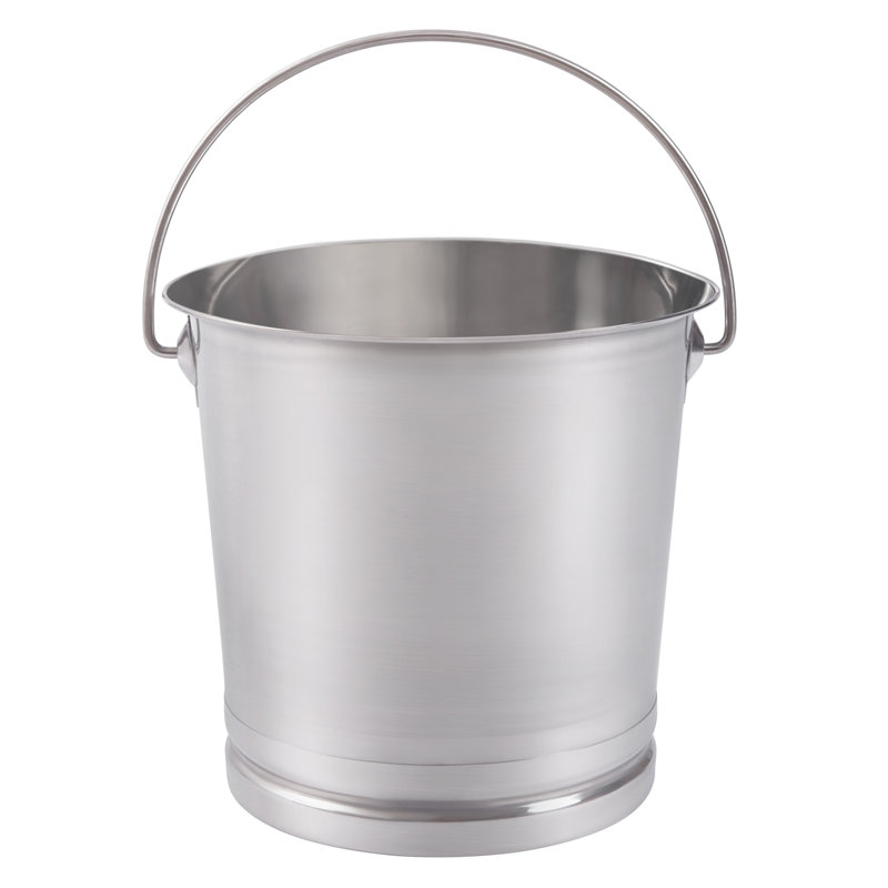 Flosi 2/ 3.7 Gallon Stainless Steel Bucket With Lid, 9.84" H x 9.84" W x 9.84" D