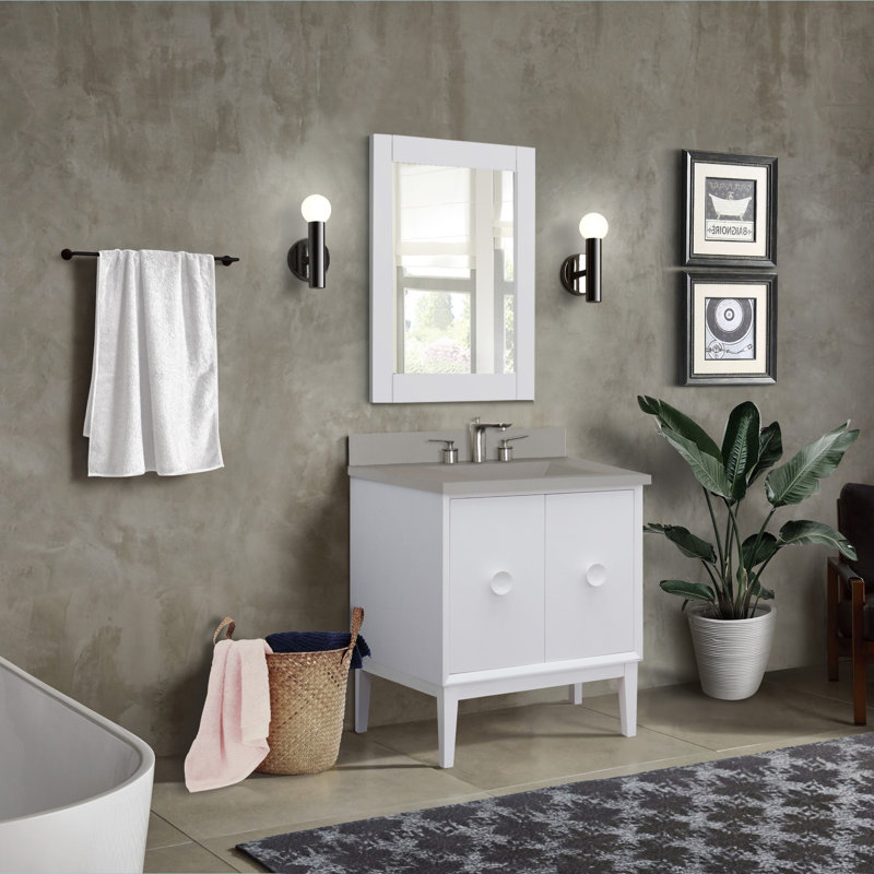 Ensemble de meuble-lavabo simple 31 po Crumley, Blanc, Gris