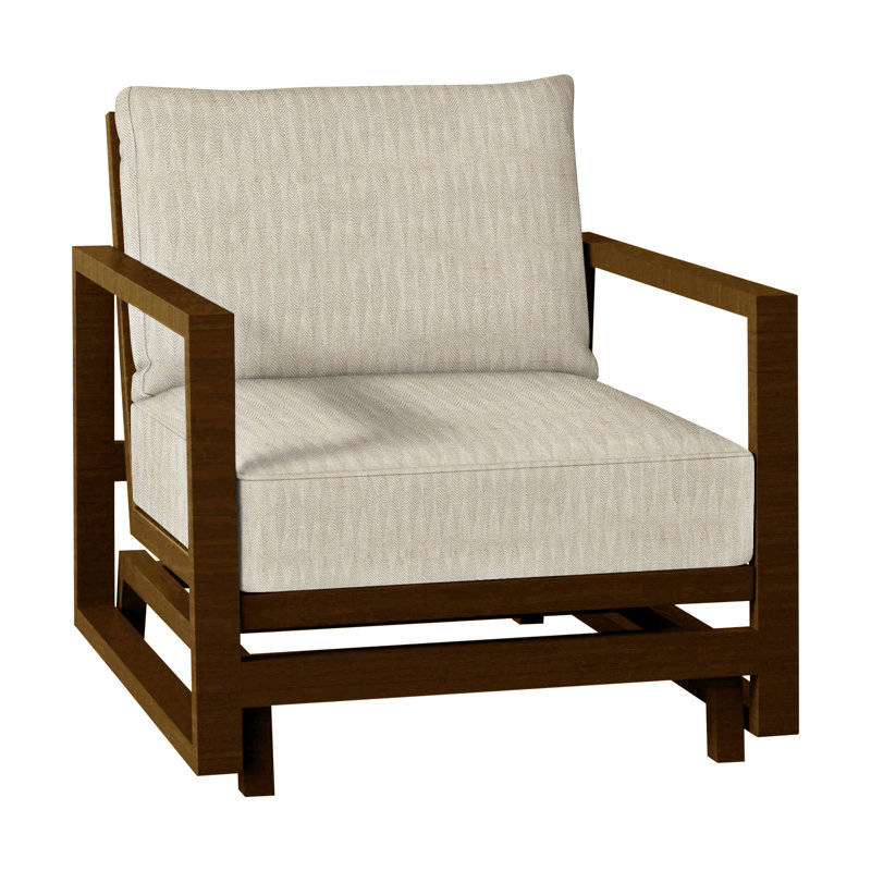 Avondale Patio Lounge Chair with Cushions, Welt + Standard Fill, Herringbone Sand, Chalk