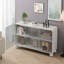 Armoire de rangement en verre 47,25 po du sol au plafond pour la cuisine, le salon et la salle de bain (blanc)