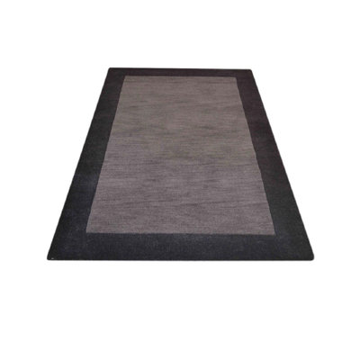 Kaylie HAND TUFTED WOOL ECO-FRIENDLY AREA RUGS - Charcoal & Black Color | Contemporary Design | Area rugs for living room, Bedroom