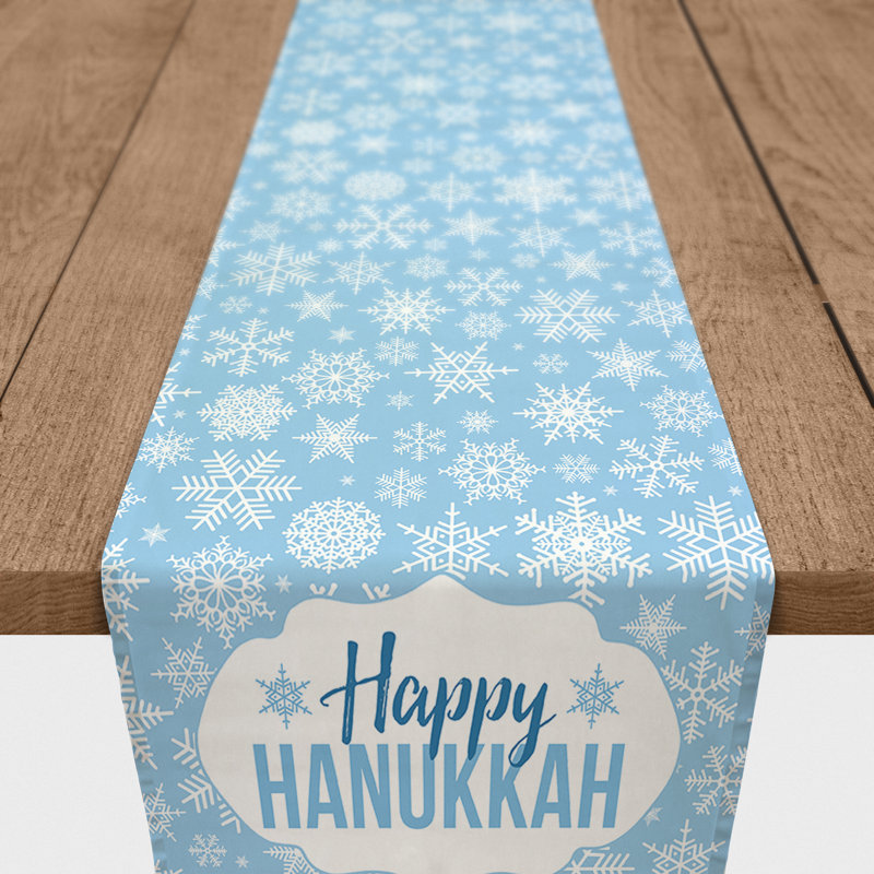 Ulloa Geometric 100% Cotton Hanukkah Table Runner, 72" L x 16" W