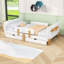 Lit plateforme avec tiroirs de rangement, garde-corps, tablette et crochets-1414244702-1414244701