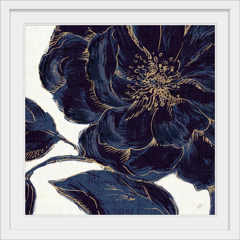 «Indigo Garden II», reproduction d'impression, Cadre blanc, H 38 po x l 38 po x P 1 po