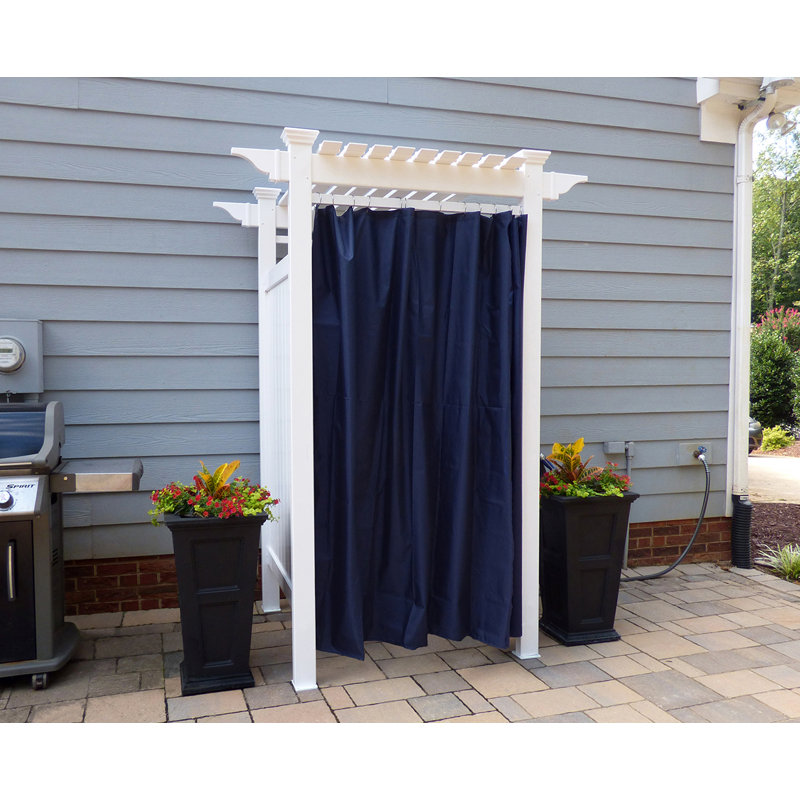 7.4ft H x 5.1ft W x 3.9ft L (1 Enclosure) Zippity Oceanside Outside Shower Enclosure Kit, White Vinyl Outdoor Shower Kit for Pool Shower, Outdoor Changing Room, Beach Shower, Outdoor Bathroom ZP19024
