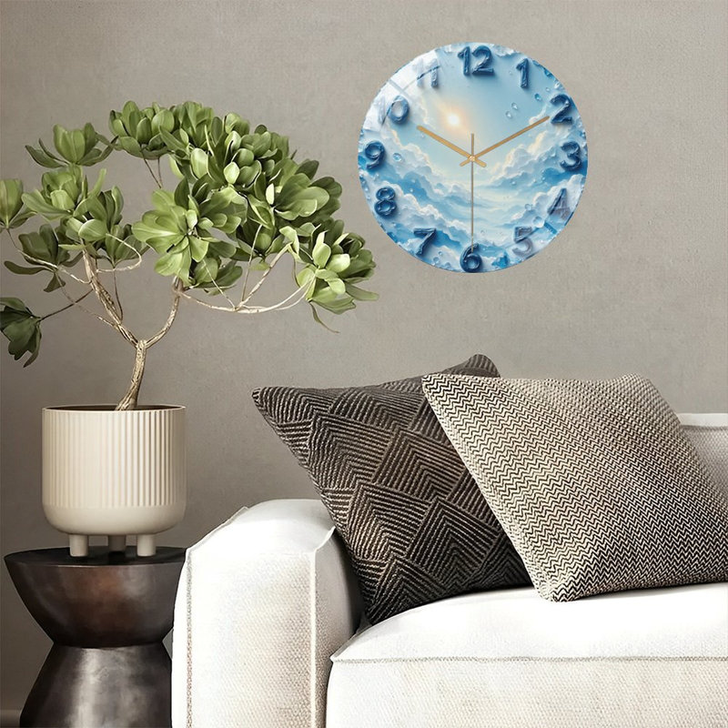 Horloge murale en verre 12 po