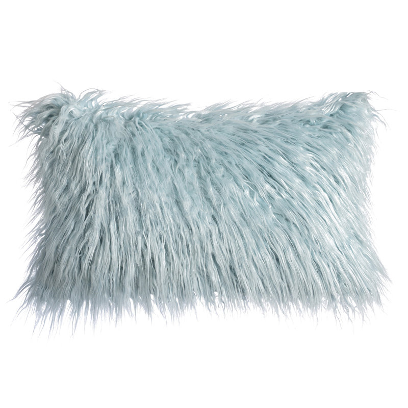 Housse de coussin en fausse fourrure seulement, Bleu clair
