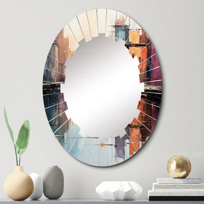 Zarazoga - Miroir mural abstrait ovale