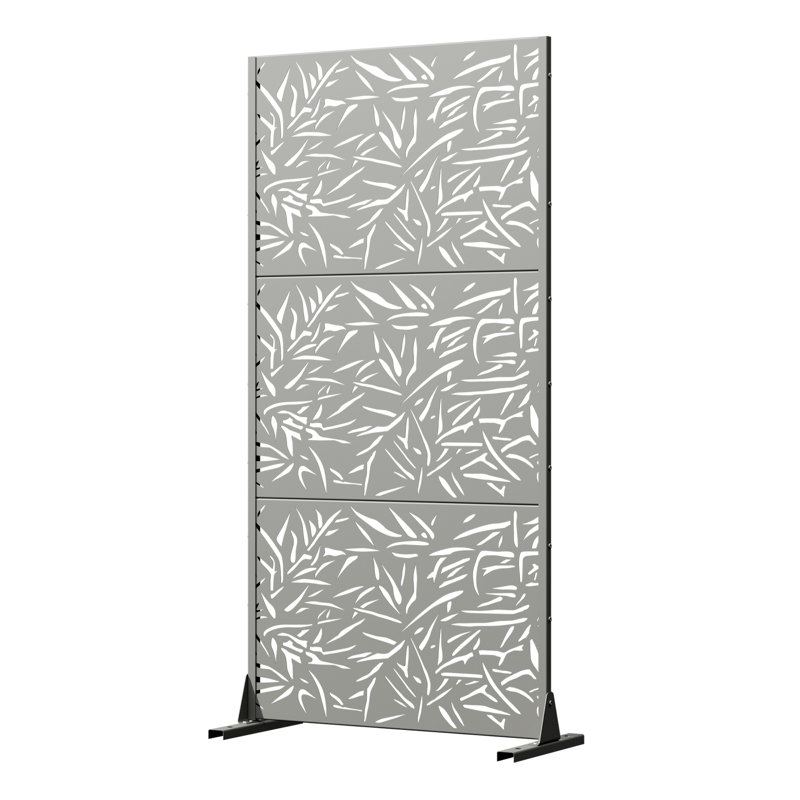 Panneau de clôture en métal d'intimité H 74 po x l 35 po Sage, Gray