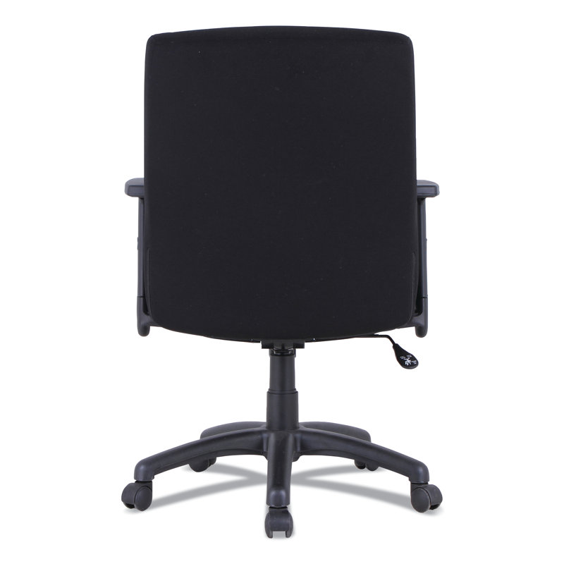 Black Petite Office Chair with Adjustable Arms and Swivel