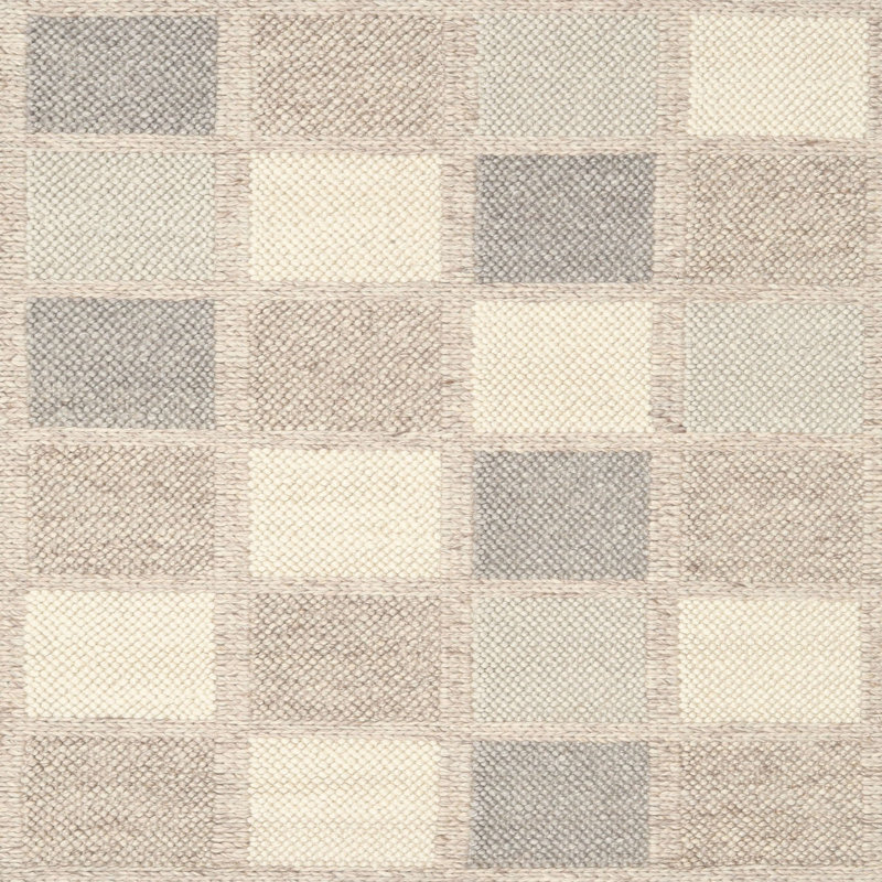 Tapis géométrique brun / beige / gris, Carré 8 pi