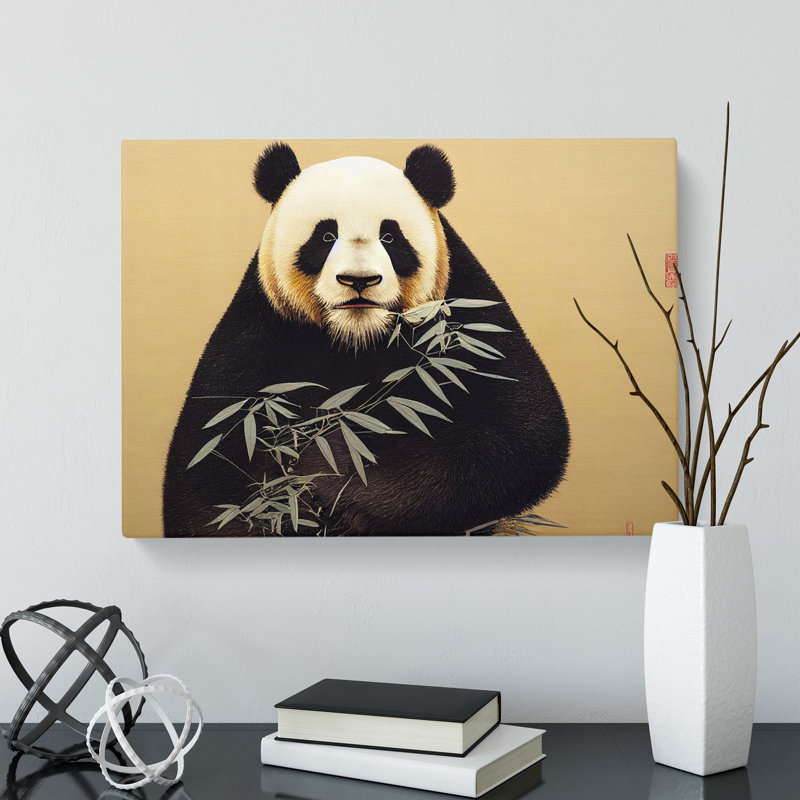 Irresistible Panda - Wrapped Canvas, 40cm H x 60cm W x 3cm D