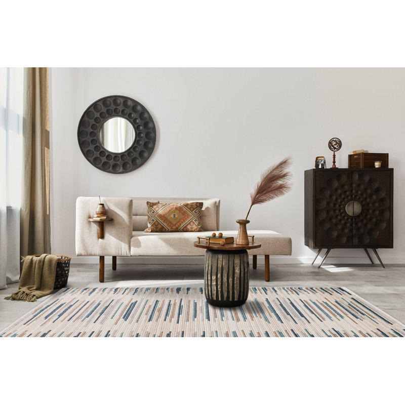 Tapis rectangulaire contemporain à motif géométrique texturé haut / bas 9 pi 2 po x 12 pi 4 po