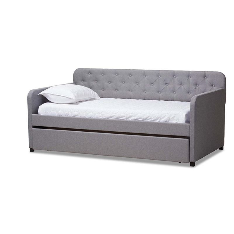 Lotie Upholstered Daybed, Light Gray