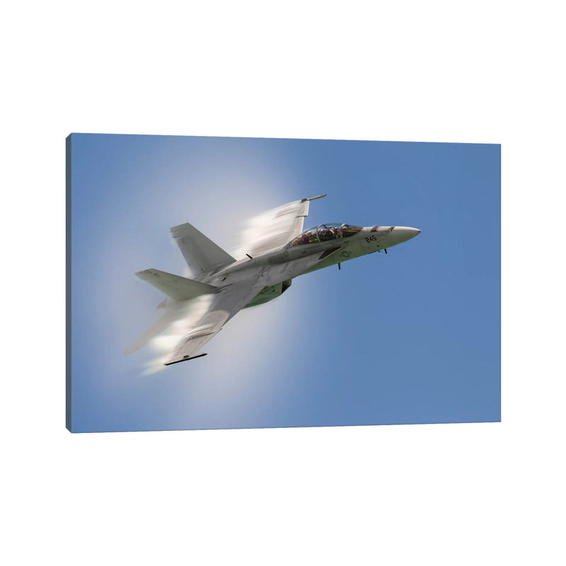 A US Navy F/A-18F Performs A Fast Pass Over Chicago, Illinois by Rob Edgcumbe - Wrapped Canvas Print, 30.48 cm H x 45.72 cm W