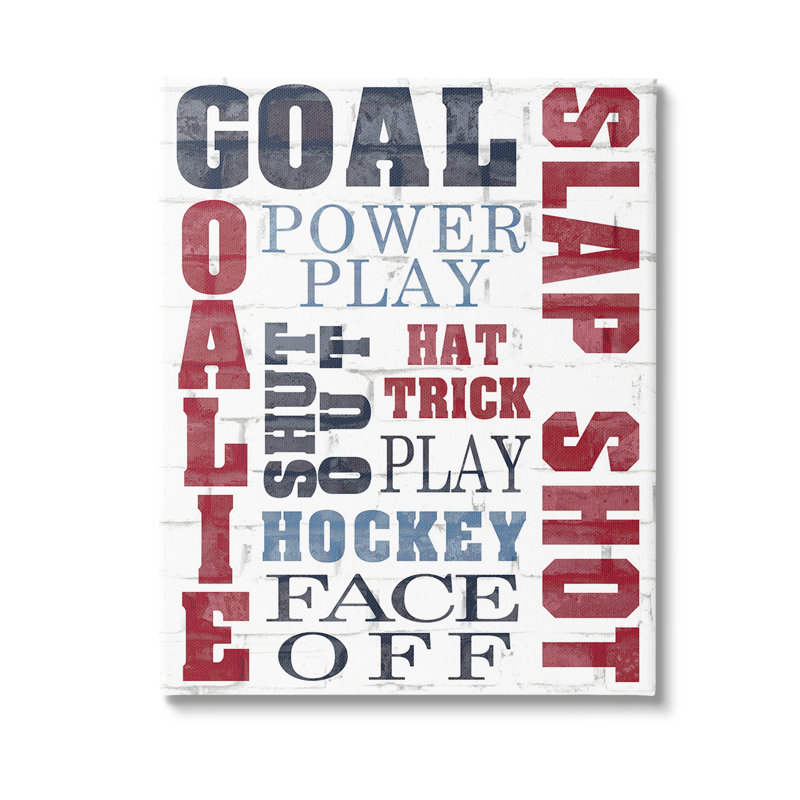 Motif d'art sur toile à motifs de hockey par Kim Allen, H 30 po x l 24 po