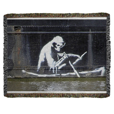 Banksy Graffiti Hand Woven Throw Blanket