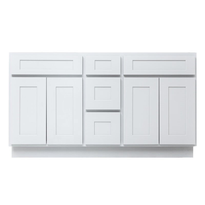 Meuble-lavabo double 60 po style Shaker