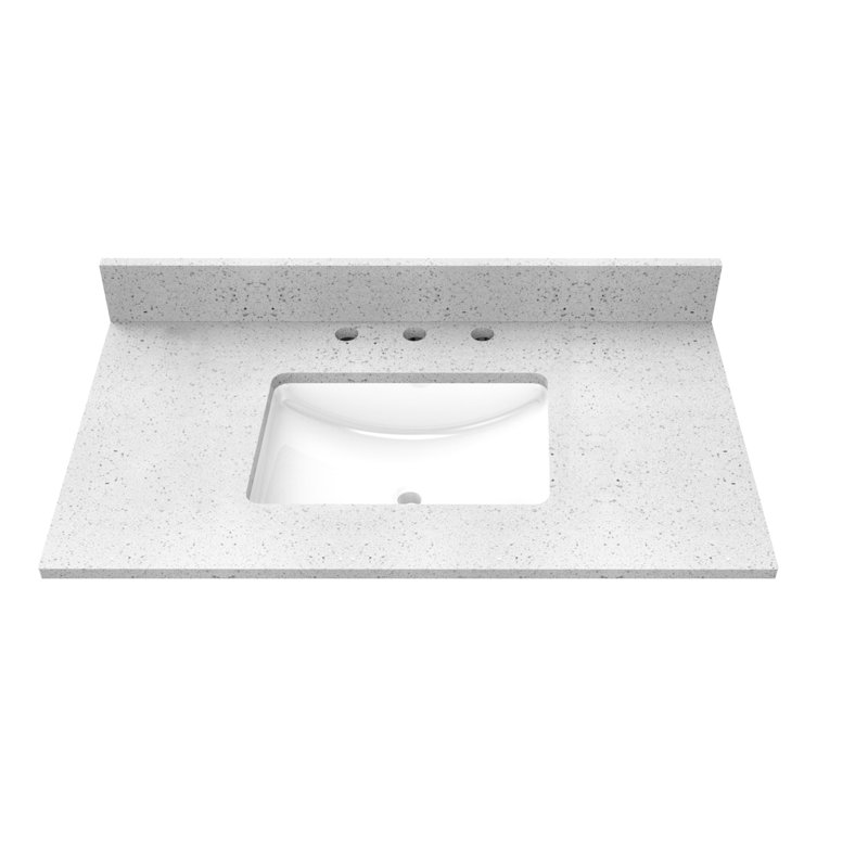 37'' Single Bathroom Vanity Top with Sink, White