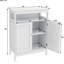 Armoire pour salle de bain - Blanc, portes à double volet, supérieure, peinte, rangement spacieux, finition facile à assembler et à installer, abondante à assembler