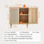 Armoire en rotin, armoire de rangement en rotin avec 2 portes magnétiques et tablettes réglables, armoire buffet-129434438-129434436