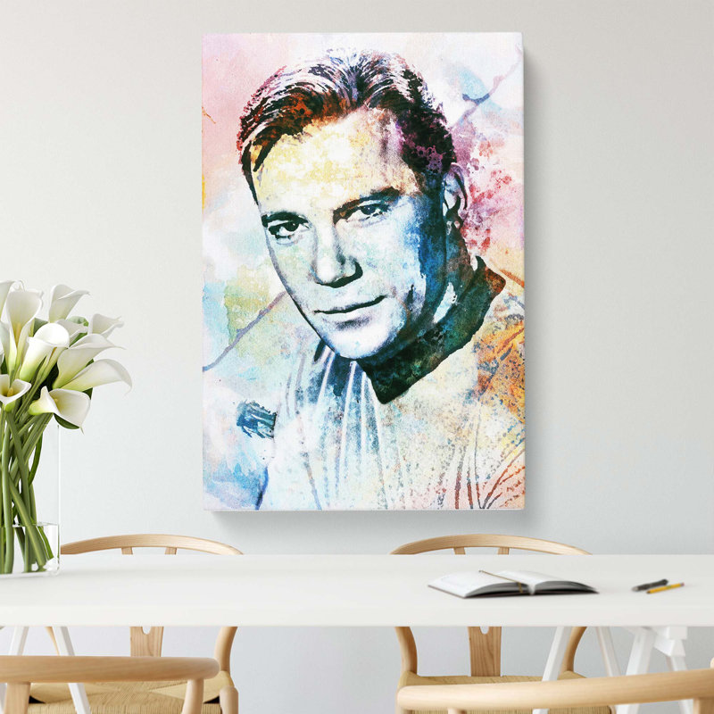 William Shatner From Star Trek In Abstract - Wrapped Canvas Painting, 76cm H x 50cm W x 3cm D