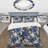 Cobalt Blue Lacework Scrolls Victorian Pattern III Polyester Floral Duvet Cover Set-109437315