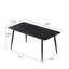 Table de salle à manger rectangulaire moderne en pierre frittée noire moderne de 63,38 po avec quatre pieds en métal, pouvant accueillir de 6 à 8 personnes, solide et résistante aux rayures, résistante à la chaleur, facile à nettoyer, résistante aux rayures, à haute température et stable-268097290-268097397
