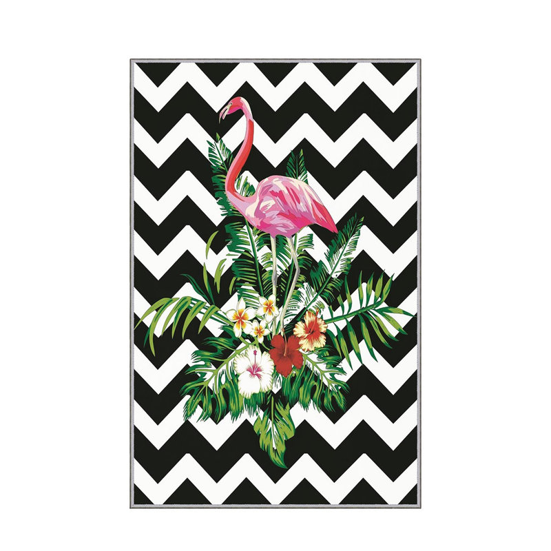 Stylish Hall Carpet (3.3 x 6.6 ft), 100% Polyester, 0.3 in Pile Height | Antibacterial, Non-Slip PVC Felt Dot Underside | Machine Washable, 3D Digital Print, Durable & Easy to Clean | Perfect for Entryway & Living Areas