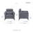 Misa 35" Modern & Contemporary Flared Arms Chair - Microfiber Upholstery Chair, Plush Foam Padded Cushions-1030095762