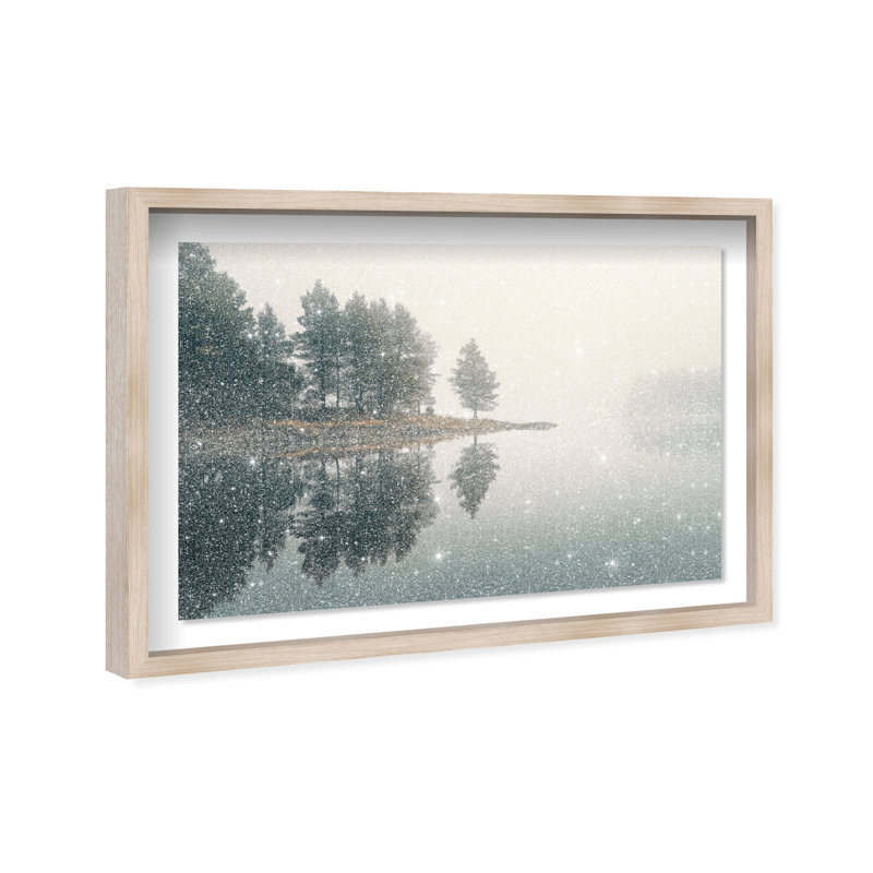 Morning Lake III Framed Graphic Art, 37.5" H x 55.5" W, Natural Oak Shadowbox