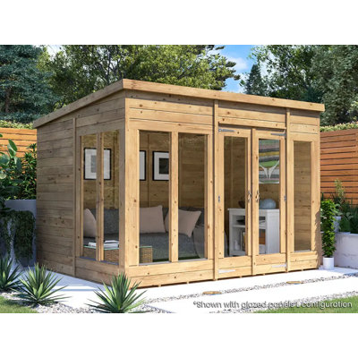 Dunster House Summerhouse 3 x 2.4m (10' x 8') Pent Roof,  Fully Pressure Treated