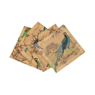 Pheasant Fall Sauvage Cotton Sateen Cocktail Napkins