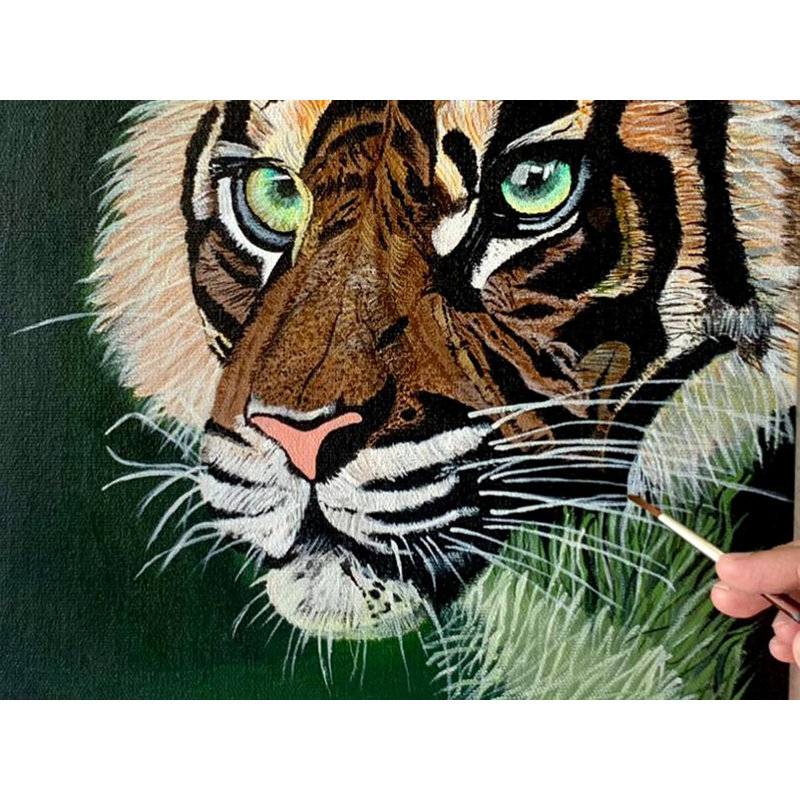 Tigre royal du Bengale | Acrylique sur toile | Art par Rashi Jain